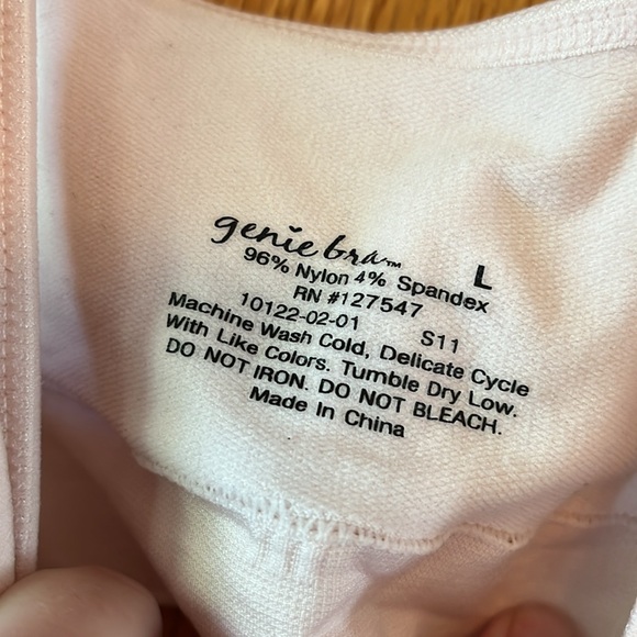 Genie Bra THE DREAM Large Comfortable Seamless Bra Removable pads blush pink EUC - Picture 4 of 8
